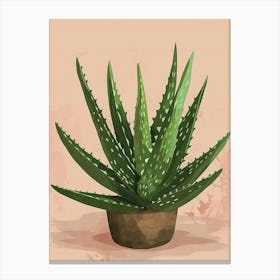 Aloe Vera Plant Minimalist Illustration 1 Canvas Print