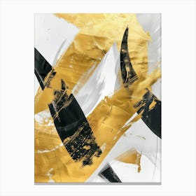 Abstract Gold And Black Painting 6 Canvas Print