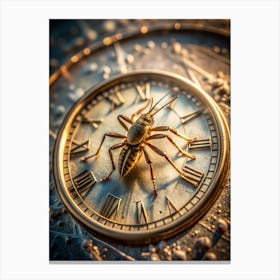 A Clock Face Frozen In Time Captured From The Per (1) Canvas Print