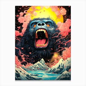 Gorilla In The Moonlight Canvas Print