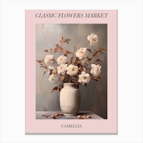 Classic Flowers Market Camellia Floral Poster 3 Canvas Print