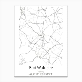 Bad Waldsee,Germany Minimalist Map Canvas Print