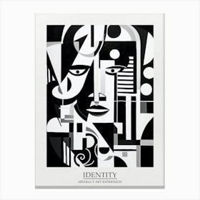 Identity Abstract Black And White 4 Poster Canvas Print