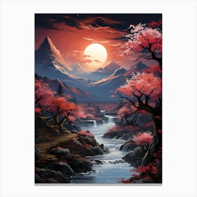 Cherry Blossom Sunset 6 Canvas Print