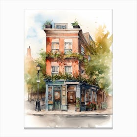 Greenwich Village Neighborhood, Watercolour 1 Canvas Print