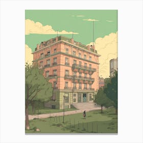 Buenos Aires Argentina Travel Illustration 3 Canvas Print