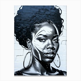 Graffiti Mural Of Beautiful Black Woman 64 Canvas Print