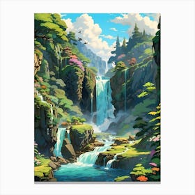 Waterfall In The Forest 9 Canvas Print