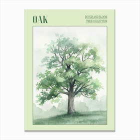 Oak Tree Atmospheric Watercolour Painting 8 Poster Canvas Print