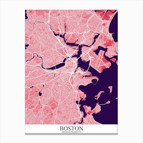 Boston Massachusetts Pink Purple Canvas Print