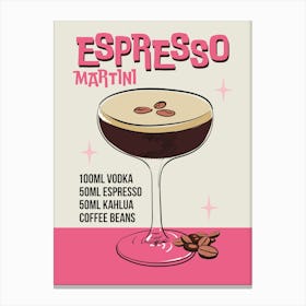 Espresso Martini Cocktail Print Canvas Print