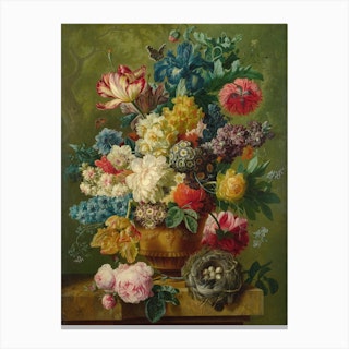 Flowers In A Vase, Paulus Theodorus van Brussel Canvas Print