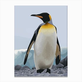 Emperor Penguin King George Island Minimalist Illustration 4 Canvas Print