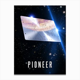 Pioneer 10 metal plaque, 3D — Space poster, science print, space wall decor, space art, science gifts, nerdy gifts Stampe su tela