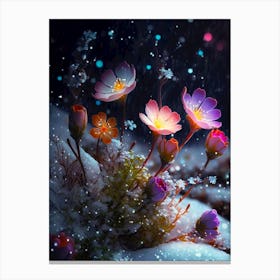 Flowers In The Snow 4 Canvas Print