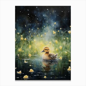 Duckling In The Moonlight 5 Canvas Print