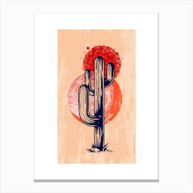 Artistic Saguaro Cactus Design 1 Canvas Print