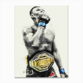 Israel Adesanya Watercolor Canvas Print