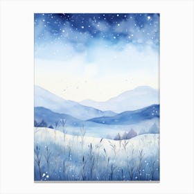 Watercolor Winter Landscape Canvas Print