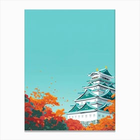 Nagoya Castle 1 Colourful Illustration Canvas Print