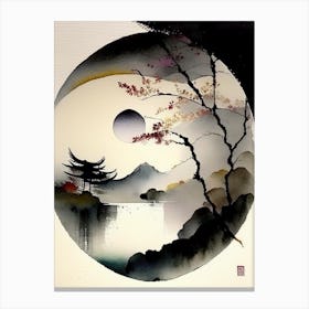 Landscapes 4 Yin And Yang Japanese Ink Canvas Print