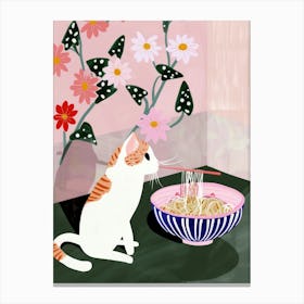 Cat And Ramen 1 Canvas Print