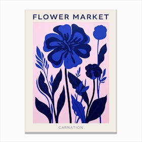 Blue Flower Market Poster Carnation 3 Canvas Print