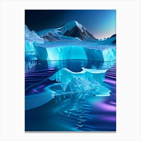 Sea Ice, Water, Waterscape Holographic 1 Canvas Print