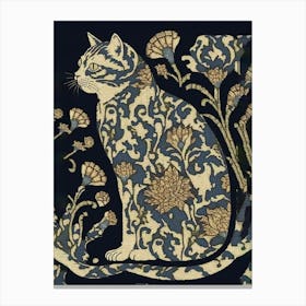 William Morris  Style Cat 2 Canvas Print