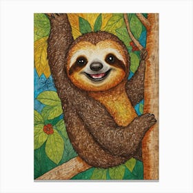 Happy Sloth Canvas Print