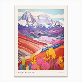Mount Mckinley United States 2 Colourful Mountain Illustration Poster Canvas Print