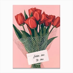 Bouquet Of Red Tulips Canvas Print