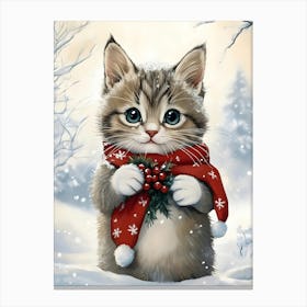 Christmas Kitten 4 Canvas Print