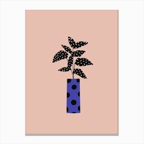 Modern Plant On Pink Canvas Print