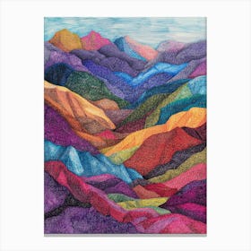 Colourful Mountain Illustration Poster Art Print Leinwandbild