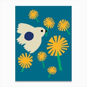 Dandelion Bird Canvas Print