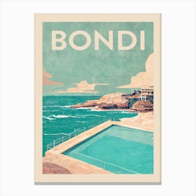 Bondi Vintage Travel Poster Canvas Print