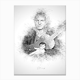 Sting Singer UK Sketch Canvas Print