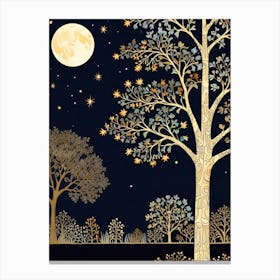 William Morris Night In The Forest 1 Canvas Print