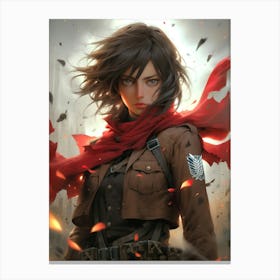 Attack On Titan Mikasa Heroine Canvas Print