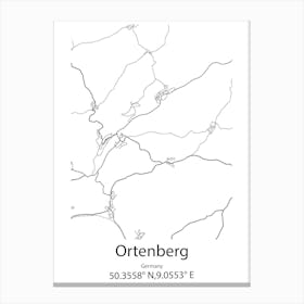 Ortenberg,Germany Minimalist Map Canvas Print