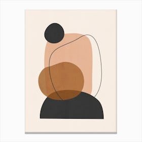 Minimal Abstract Muted Pastel Shapes Canvas Print