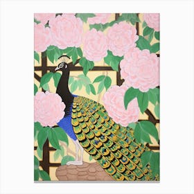 Maximalist Animal Painting Peacock 2 Canvas Print