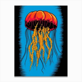 Sea Nettle Jellyfish Pop Art Illustration 4 Canvas Print