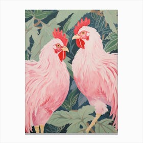 Vintage Japanese Inspired Bird Print Chicken 4 Canvas Print