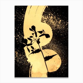 Gold Abstract Flower Canvas Print