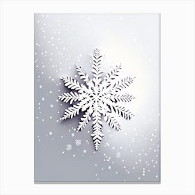 Snowfall, Snowflakes, Marker Art 3 Canvas Print