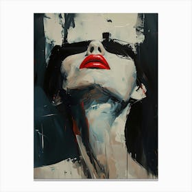 Woman With Red Lipstick Canvas Print