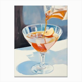 Lemon Tea Pouring into Cocktail Glass Canvas Print