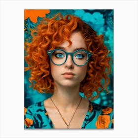 Orange Curly Hair Canvas Print